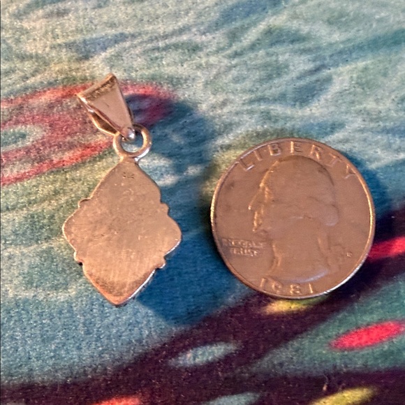 Black and White buffalo sterling silver Pendant - Picture 3 of 4